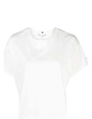 TOMMY HILFIGER sieviešu balts t-krekls ar īsām piedurknēm Mrdn rlx bright hilfiger c-nk 