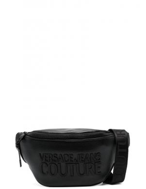 VERSACE JEANS CUTURE vīriešu melna jostas soma Tactile logo marsupio belt bag