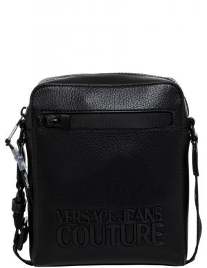 VERSACE JEANS CUTURE melna vīriešu rokassomiņa Tactile logo   crossbody