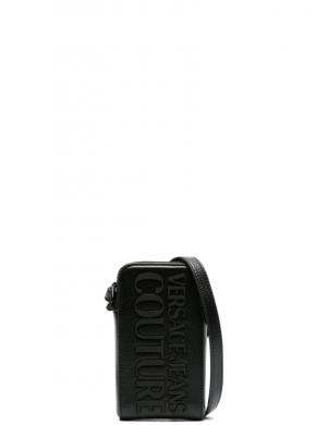 VERSACE JEANS CUTURE vīriešu melna plecu soma Tactile logo  mini bag