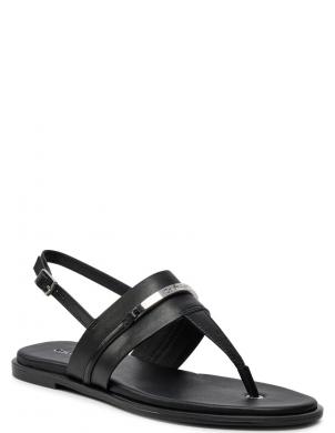 CALVIN KLEIN sandales sievietēm, Melna, Flat sandal metal bar