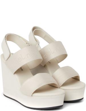 CALVIN KLEIN JEANS sandales sievietēm, Krēmīga/Smilšu, Wedge sandal webbing