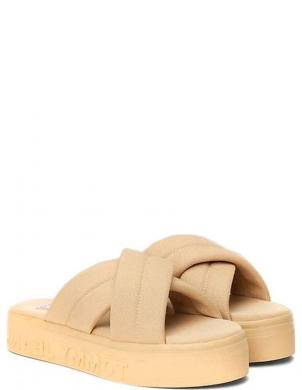 TOMMY JEANS čības sievietēm, Krēmīga/Smilšu, Lettering flatform sandal