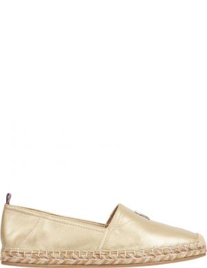 TOMMY HILFIGER espadrilles sievietēm, Zelta, Gold flat espadrille