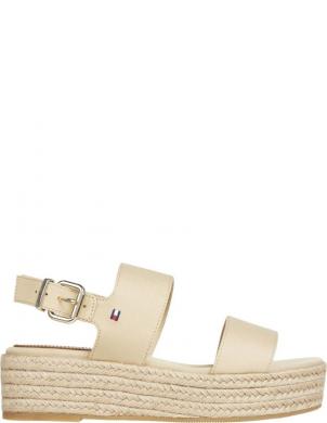 TOMMY HILFIGER sandales sievietēm, Krēmīga/Smilšu, Mid wedge sandal