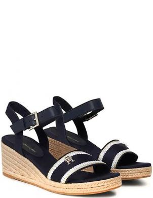 TOMMY HILFIGER sandales sievietēm, Zila, Webbing wedge sandal