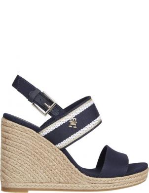 TOMMY HILFIGER sandales sievietēm, Zila, Webbing high wedge sandal