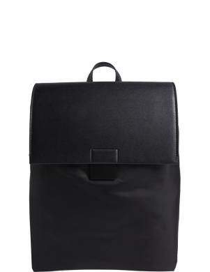 CALVIN KLEIN mugursoma vīriešiem, Melna, Iconic plaque flap backpack