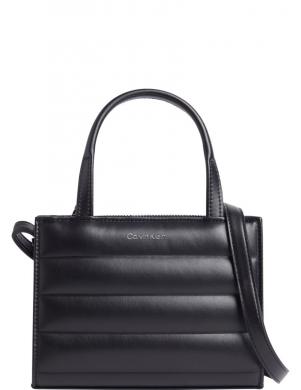 CALVIN KLEIN plecu soma sievietēm, Melna, Line quilt mini tote