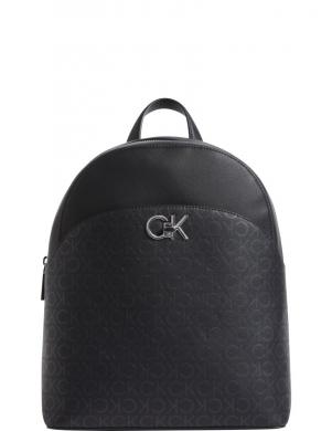 CALVIN KLEIN mugursoma sievietēm, Melna, Re-lock dome backpack