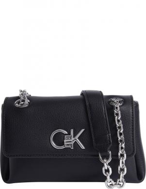 CALVIN KLEIN plecu soma sievietēm, Melna, Re-lock shoulder bag