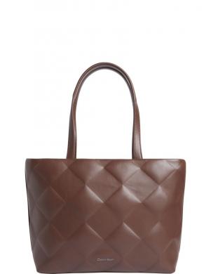 CALVIN KLEIN rokassomiņa sievietēm, Brūna, Diamond quilt medium shopper