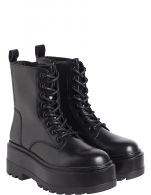 CALVIN KLEIN JEANS zābaki sievietēm, Melna, Flatform high lace up booties