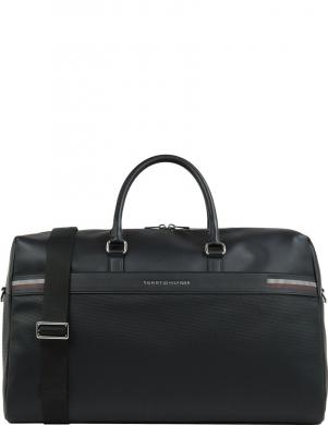 TOMMY HILFIGER rokassomiņa vīriešiem, Melna, Corp texture duffle