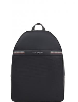 TOMMY HILFIGER mugursoma vīriešiem, Melna, Corp texture dome backpack