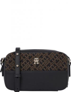 TOMMY HILFIGER plecu soma sievietēm, Melna, Jacquard camera bag