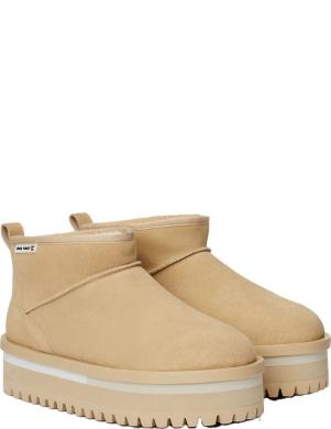 TOMMY JEANS sieviešu zābaki ar apsildi, Krēmīga/Smilšu, Flatform boot