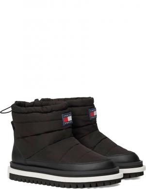 TOMMY JEANS sieviešu zābaki ar apsildi, Melna, Padded flat boot