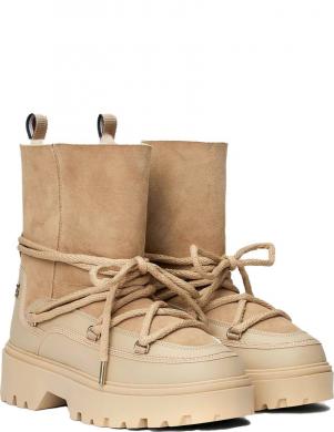 TOMMY HILFIGER sieviešu zābaki ar apsildi, Krēmīga/Smilšu, Real shearling snowboot
