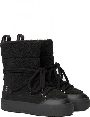 TOMMY HILFIGER sieviešu zābaki ar apsildi, Melna, Real shearling snowboot