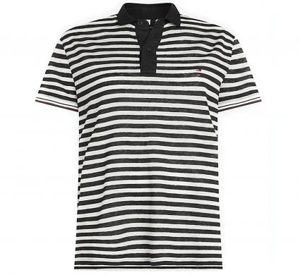 Tommy Hilfiger vīriešu zili šorti BRETON STRIPE LINEN POLO