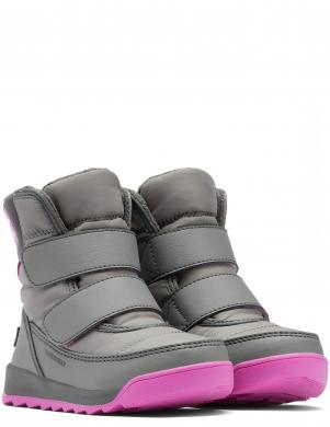 SOREL pelēki zābaki ar siltinājumu meitenēm TODDLER WHITNEY™ II STRAP WP booties