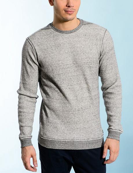 DIESEL vīriešu pelēkas krāsas kokvilnas džemperis SEBATIEN 