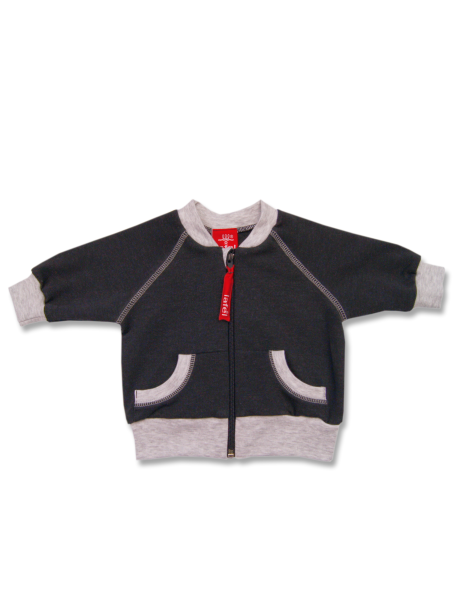 Tumšas krāsas kokcvilnas bērnu džemperis Rider LAFEL 