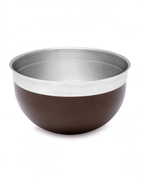 FLORINA nerūsējošā tērauda bļoda NOVIGO, brūnā krāsā, 24 cm 