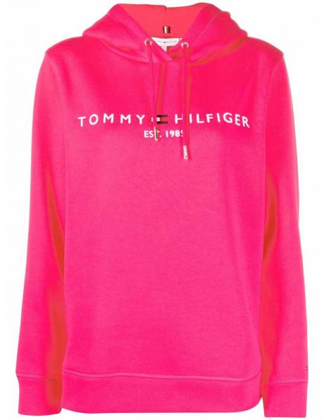 TOMMY HILFIGER sieviešu rozā džemperis ar kapuci 
