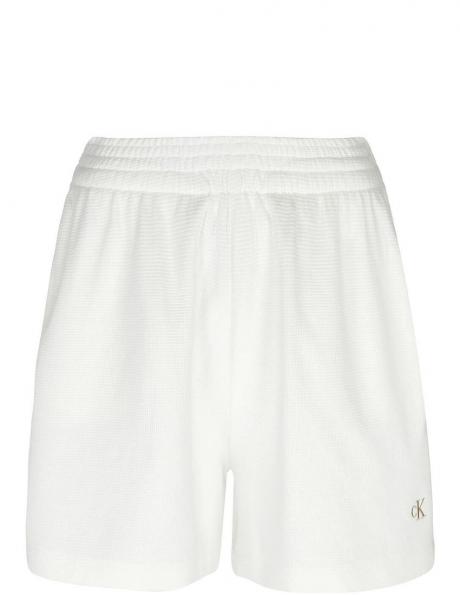 CALVIN KLEIN Jeans sieviešu balti šorti Waffle loose shorts 