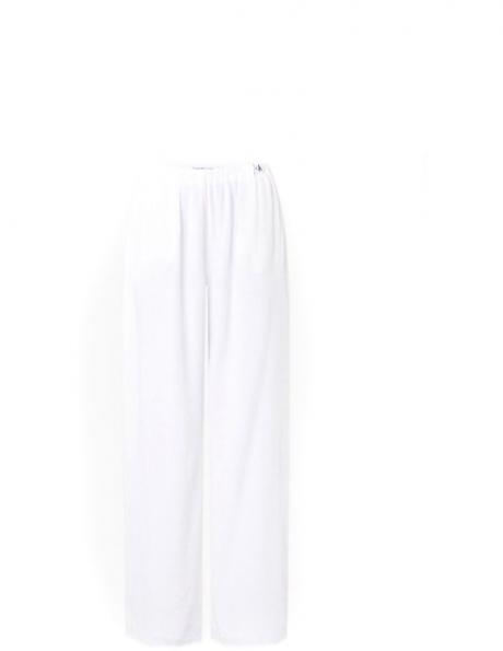 CALVIN KLEIN Jeans sieviešu baltas ikdienas bikses Crinkle long straight pants 