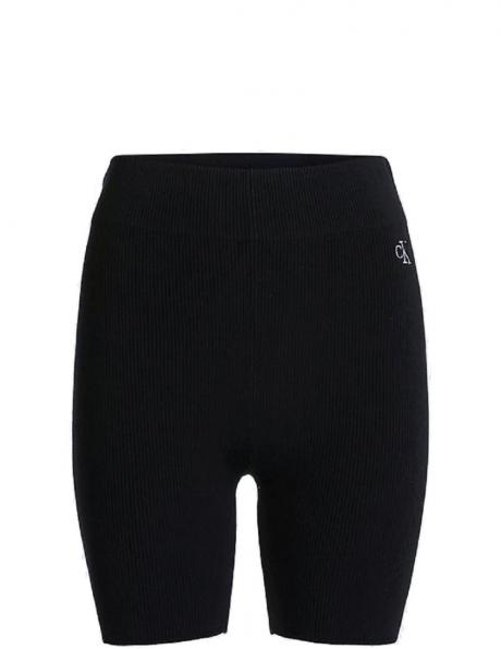 CALVIN KLEIN Jeans sieviešu melni šorti Knitted cycling shorts 