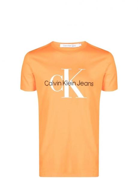 CALVIN KLEIN Jeans vīriešu oranžs T-krekls Seasonal monologo tee 