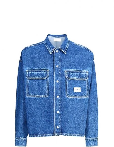 CALVIN KLEIN Jeans vīriešu zila krekls Boxy loose utility shirt 