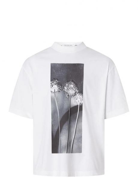 CALVIN KLEIN Jeans vīriešu balts T-krekls Flower graphic tee 