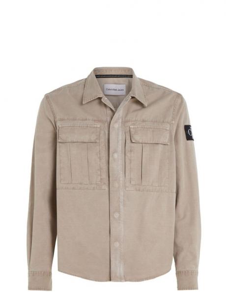 CALVIN KLEIN Jeans vīriešu gaišs krekls Mineral dye utility overshirt 