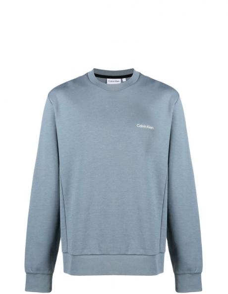 CALVIN KLEIN vīriešu pelēks džemperis Micro logo repreve sweatshirt 