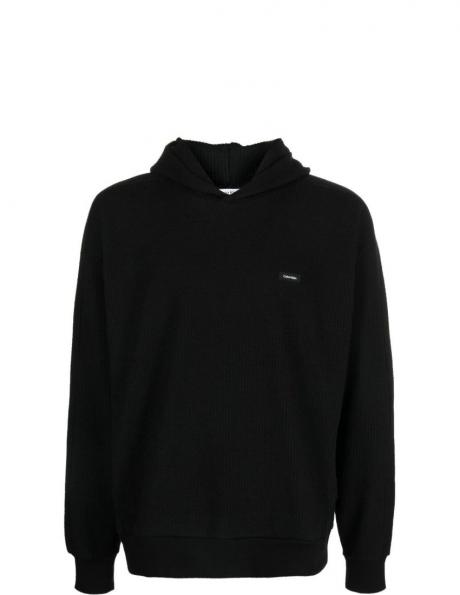 CALVIN KLEIN vīriešu melna blūze Ottoman comfort hoodie 