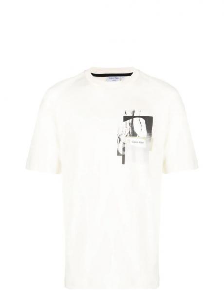 CALVIN KLEIN vīriešu balts T-krekls Modern graphic comfort t-shirt 