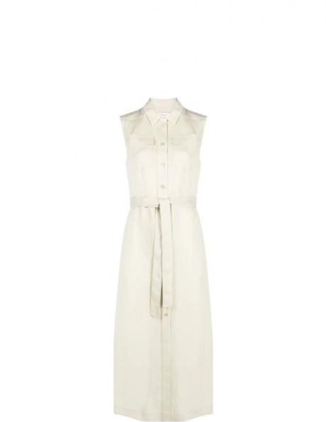CALVIN KLEIN sieviešu gaiša kleita Tencel sleeveless shirt dress 