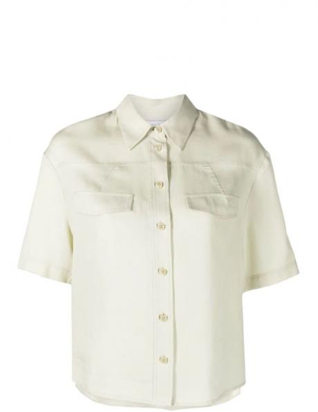 CALVIN KLEIN sieviešu gaišs krekls Tencel short sleeve blouse 