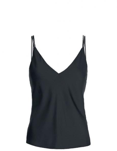 CALVIN KLEIN sieviešu melna blūze ar lencēm Recycled cdc cami top 