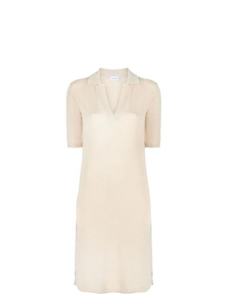 CALVIN KLEIN sieviešu gaiša kleita Lyocell blend polo dress  