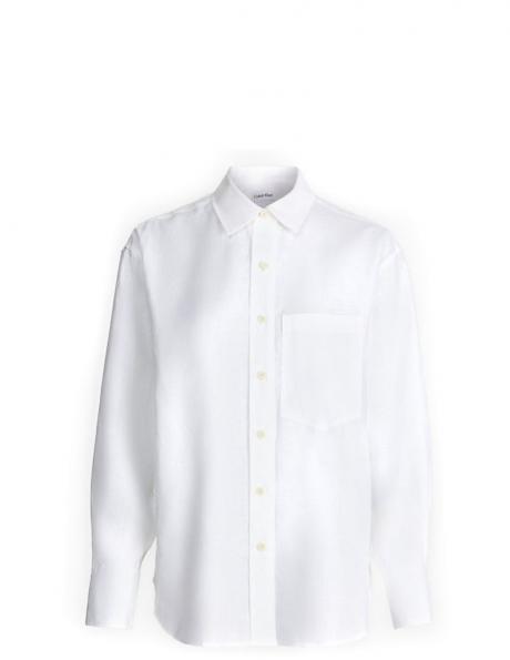 CALVIN KLEIN sieviešu balts krekls Linen relaxed shirt 