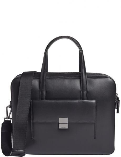 CALVIN KLEIN vīriešu melna klēpjdatoru soma Iconic hardware laptop bag 