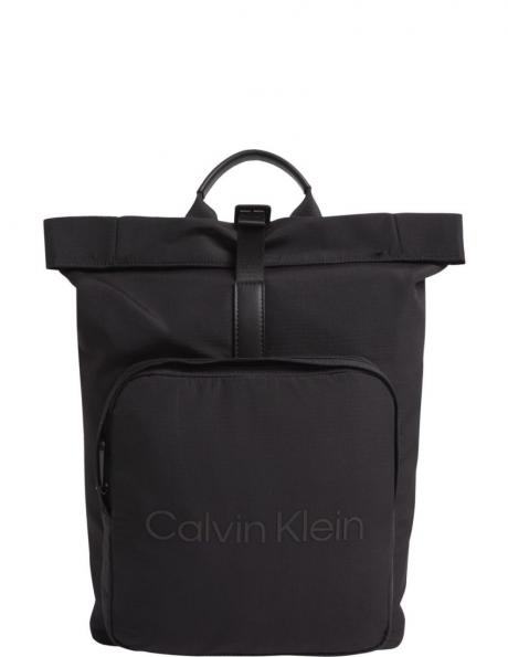 CALVIN KLEIN vīriešu melna mugursoma Must roll top backpack 
