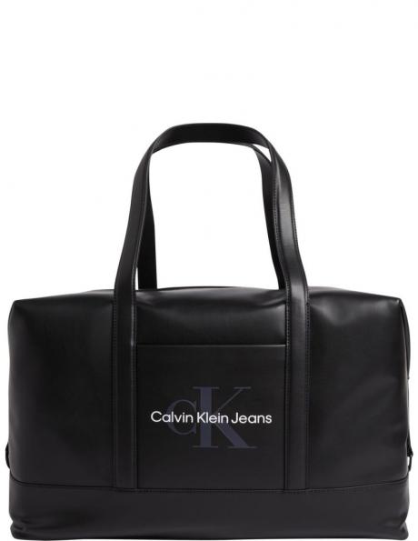 CALVIN KLEIN JEANS vīriešu melna soma Monogram soft duffle 