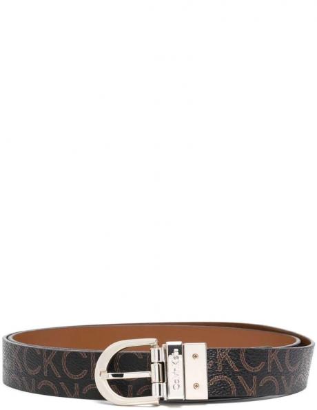 CALVIN KLEIN sieviešu brūna josta MUST RD BUCKLE REV 2.5 BELT 