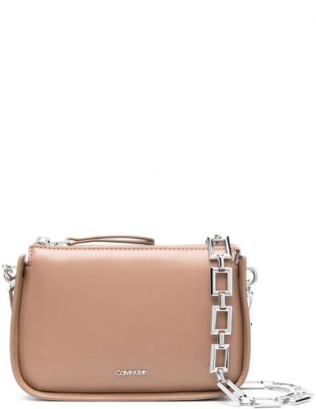 CALVIN KLEIN sieviešu gaiša klača soma ARCHIVAL CHAIN CROSSBODY XS 